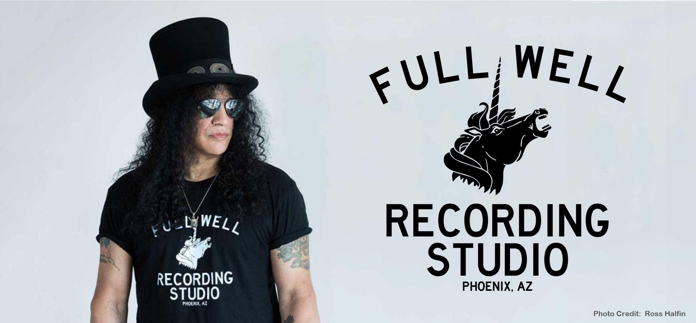 Slash rocking the Full Well recording studio shirt, photo: Ross Halfin